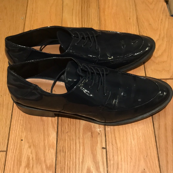 Blue patent Zara Oxfords - Picture 2 of 3